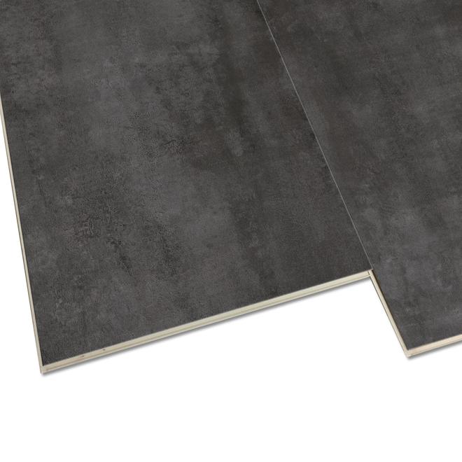 Plancher de vinyle à encliquetage TileStyles de 12 po x 24 po x 4,2 mm couleur granite metallico, 10/bte