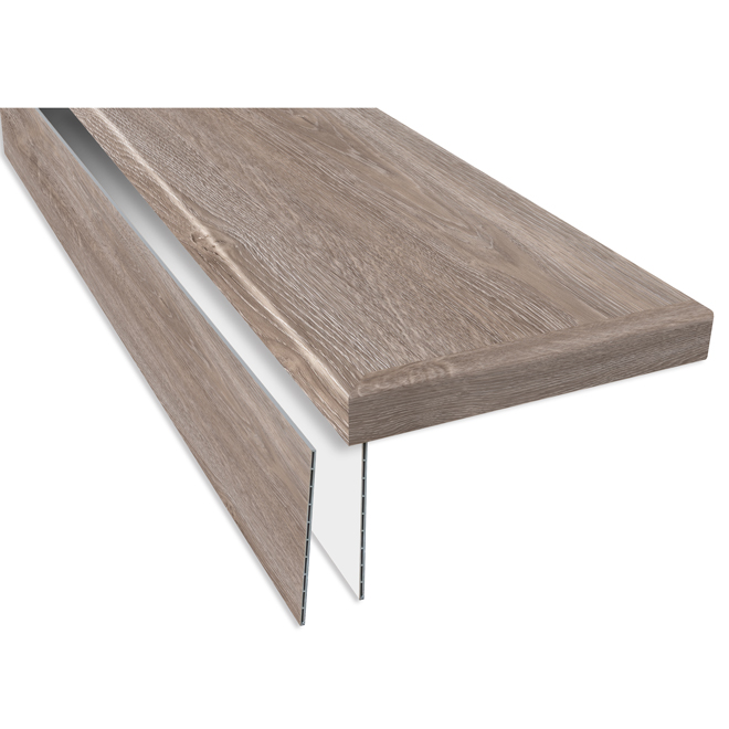 Durastair 12.25-in x 50-in Riverstone Oak Stairtreads and Riser vinyl covering kit