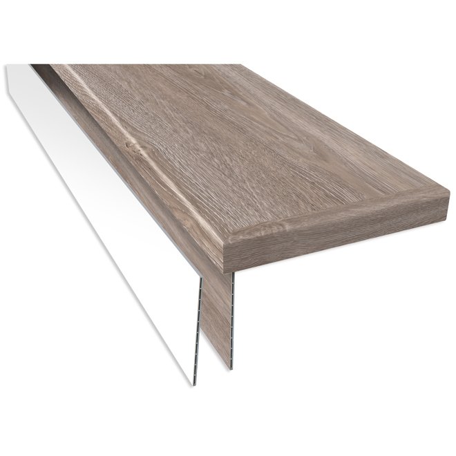 Durastair 12.25-in x 50-in Riverstone Oak Stairtreads and Riser vinyl covering kit