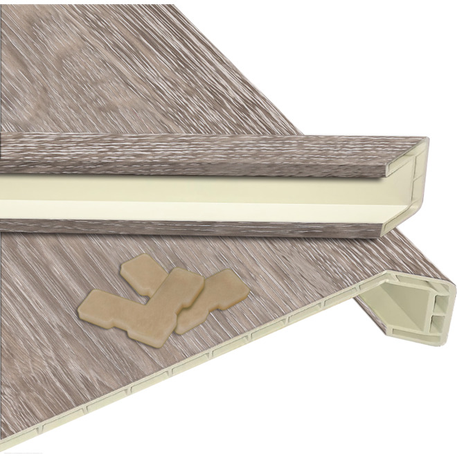 Durastair 12.25-in x 50-in Riverstone Oak Stairtreads and Riser vinyl covering kit
