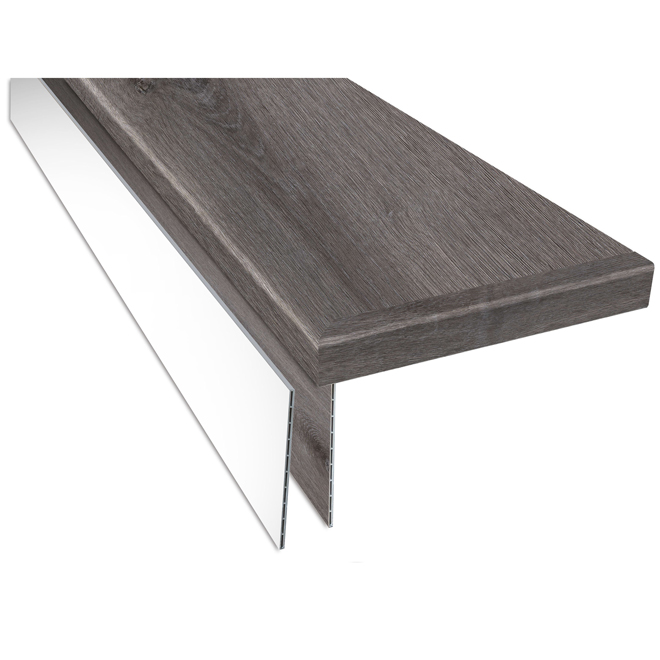 Ensemble de revêtement de marche et contre marche en vinyle Durastair couleur chêne gris graphite 12,25 po x 50 po