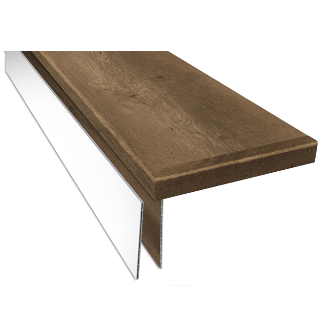 Ensemble de revêtement de marche et contre marche en vinyle Durastair couleur chêne brun 12,25 po x 50 po