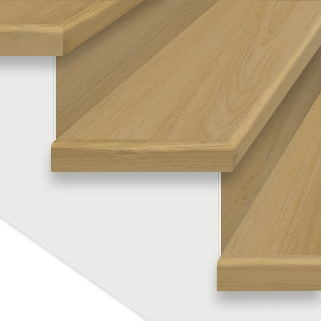 Ensemble de revêtement de marche et contre marche en vinyle Durastair couleur chêne naturel 12,25 po x 50 po