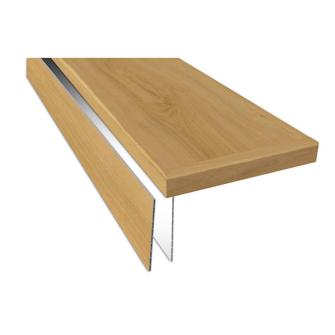 Ensemble de revêtement de marche et contre marche en vinyle Durastair couleur chêne naturel 12,25 po x 50 po