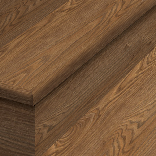 Durastair 12.25-in x 50-in Medium Brown Oak Stairtreads and Riser