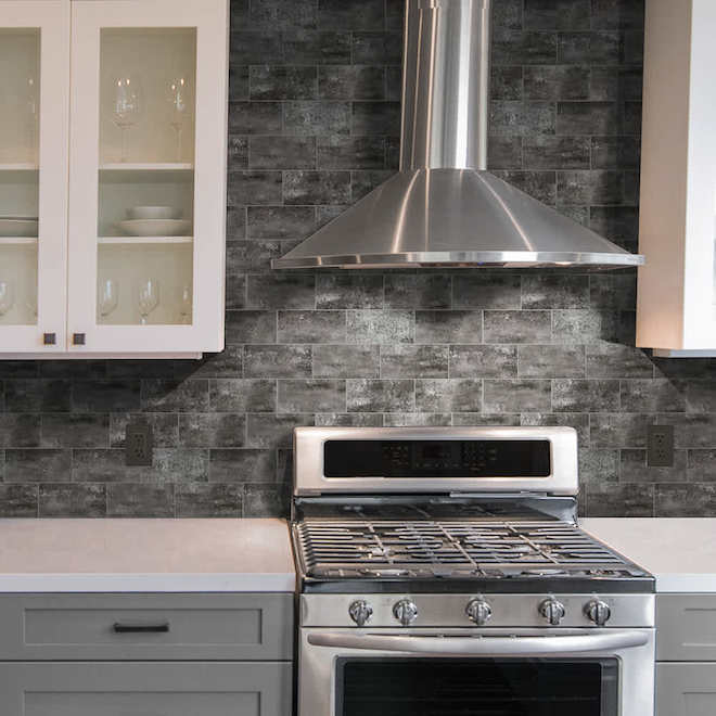 DuraWall 16-Pack Metallic Granite 4.33 x 8.67-in Vinyl Glue-Up Tiles