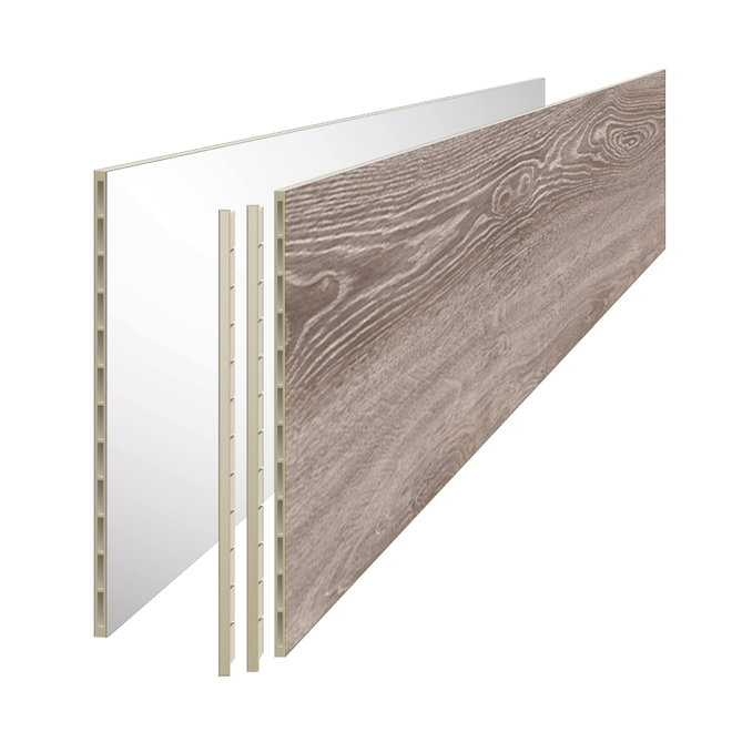 DURASTAIR Reversible Vinyle 7.1 W x 48-in L Riverstone Oak Stair Riser ...