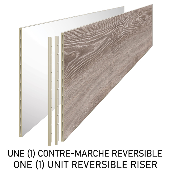 DURASTAIR Reversible Vinyle 7.1 W x 48-in L Riverstone Oak Stair Riser