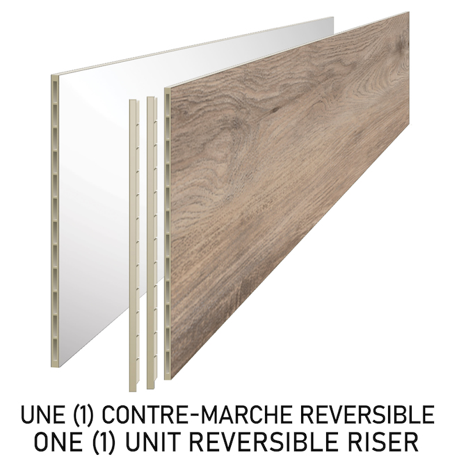 DURASTAIR Reversible Vinyle 7.1 W x 48-in L Sienna Mist Oak Stair Riser