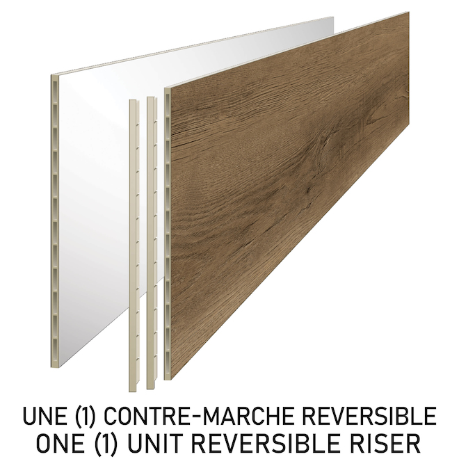 DURASTAIR Reversible Vinyle 7.1 W x 48-in L Coffee Brown Oak Stair Riser