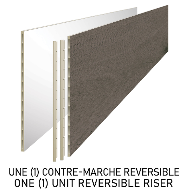 DURASTAIR Reversible Vinyle 7.1 W x 48-in L Dark Grey Oak Stair Riser