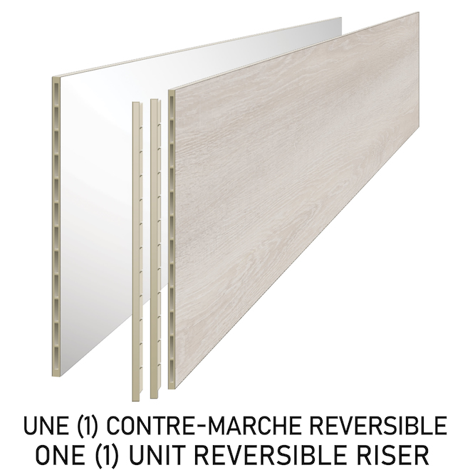 DURASTAIR Reversible Vinyle 7.1 W x 48-in L White Oak Stair Riser