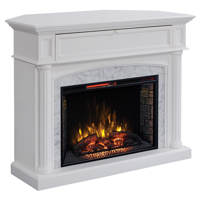 Electric Fireplace With Mantle 5100 Btu 1500w White 1029fm 33 Electric Fireplace With Mantle 5100 Btu 1500w White 1029fm 33 201 Rona