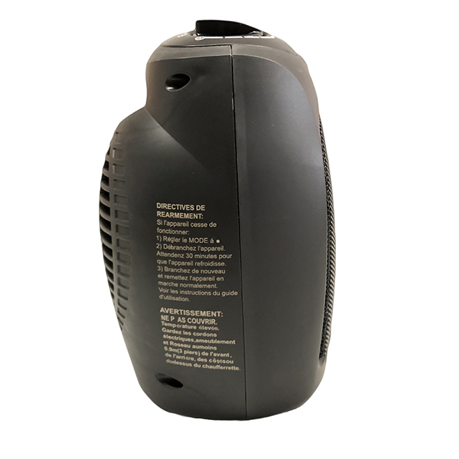 Portable Electric Heater - 5100 BTU - 9.3" - Black