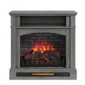 Style Selections 33 x 33.75-in 1500W Ash Grey Infrared Electric Fireplace with Shelf