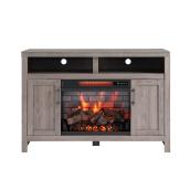 Style Selections 48-in Faux Oak TV Stand with Electric Fireplace