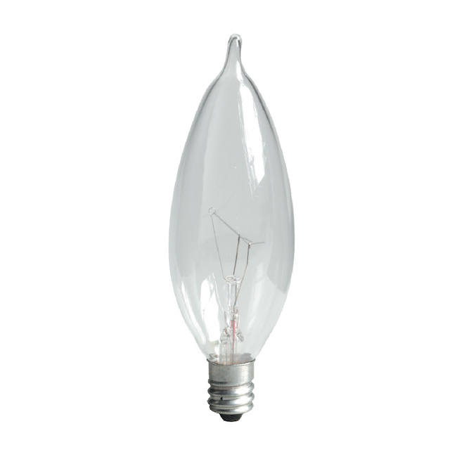 Ampoules décoratives  60 W CAC de GE à base de candélabre à incandescence, blanc cristallin (paquet de 6)