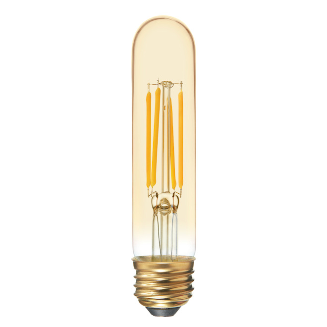 Ampoule de remplacement DEL 60W de GE ambrée de style ancien chaude lueur de chandelle à filament droit à culot moyen T9