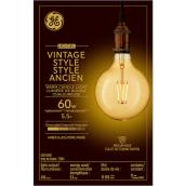 GE Vintage Warm Candle Light 60W Replacement LED Amber Finish Straight Filament Globe G40 Light Bulb (1-Pack)