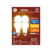 Ampoules de remplacement DEL blanc doux HD RELAX de GE A19 de 40 W, pour un éclairage d'intérieur courant (paquet de 4)