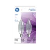 GE Soft White 10W Incandescent Dimmable Bent Tip Candelabra Base CAC Light Bulb (2-Pack)