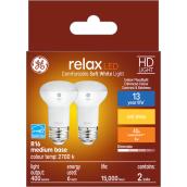 GE Relax HD Soft White 40W Replacement LED Indoor Floodlight R16 Light Bulbs (2-Pack)