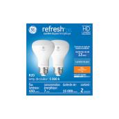 Ampoules de remplacement DEL lumière du jour HD REFRESH de GE R20 45 W, pour appareils d'éclairage d'intérieur (2/pqt)