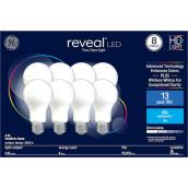GE Reveal HD+ Colour-Enhancing 60W Replacement LED General Purpose A19 Light Bulbs (8-Pack)