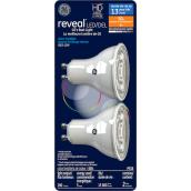 GE Reveal HD+ Colour-Enhancing 50W Replacement LED Indoor Floodlight GU10 Base MR16 Light Bulbs (2-Pack)