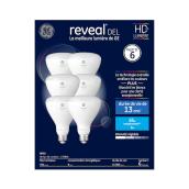 Ampoules de remplacement DEL HD REVEAL de GE BR30 de 65 W, pour les appareils d'éclairage d'intérieur (paquet de 6)