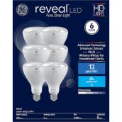 GE Reveal HD+ Colour-Enhancing 65W Replacement LED Indoor Floodlight BR30 Light Bulbs (6-Pack)