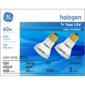 GE Soft White 60W Halogen Indoor Floodlight PAR16 Light Bulb (2-Pack)