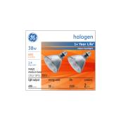 Ampoules halogènes pour projecteurs d'intérieur à culot moyen PAR20 de GE, 38 W, blanc chaud, paquet de 2