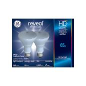 GE Reveal HD+ Colour-Enhancing 65W Incandescent Indoor Floodlight BR30 Light Bulbs (2-Pack)