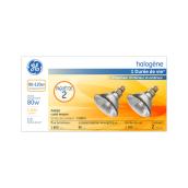 Ampoules halogènes pour projecteurs PAR38 de GE, 80 W équivalent à 120 W, blanc chaud, paquet de 2