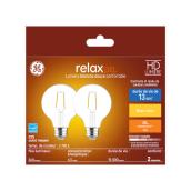 Ampoules de remplacement DEL blanc doux HD RELAX de GE de 40 W décoratives transparentes avec culot moyen G25 (2/pqt)