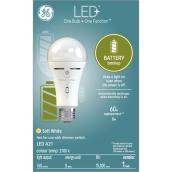 GE LED+ Battery Backup Soft White 60W Replacement LED General Purpose A21 Light Bulb (1-Pack)