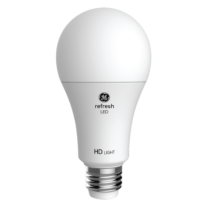 Ampoules de remplacement DEL lumière du jour HD REFRESH de GE A21 à triple intensité : 50-100-150 W (paquet de 1)