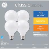 GE Soft White 40W Replacement LED Decorative G25 Light Bulbs (4-Pack)
