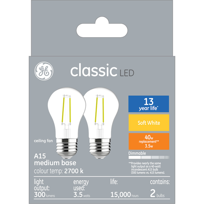 GE Classic 15-Watt EQ A15 Soft White Medium Base (e-26) Dimmable