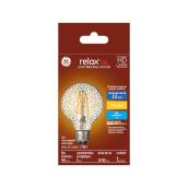 Ampoules de remplacement DEL blanc doux HD RELAX de GE de 60 W décoratives globes verre givré, culot moyen G25