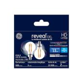 Ampoules de remplacement DEL HD et rendu de couleur amélioré REVEAL de GE de 60 W avec culot candélabre G16.5 (2/pqt)