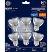 GE Reveal HD+ Colour-Enhancing 50W Replacement LED Indoor Floodlight GU10 Base MR16 Light Bulb (6-Pack)