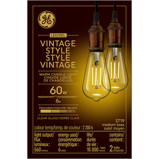 Ge Vintage 60w Replacement Led Edison, Edison Style Lamp