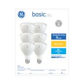 Ampoules basique DEL BR30 pour projecteurs d'intérieur de GE à culot moyen, 65 W, blanc doux, paquet de 6