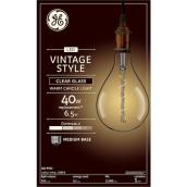 GE Vintage Warm Candle Light 40W Replacement LED Clear Glass PS52 Light Bulb (1-Pack)