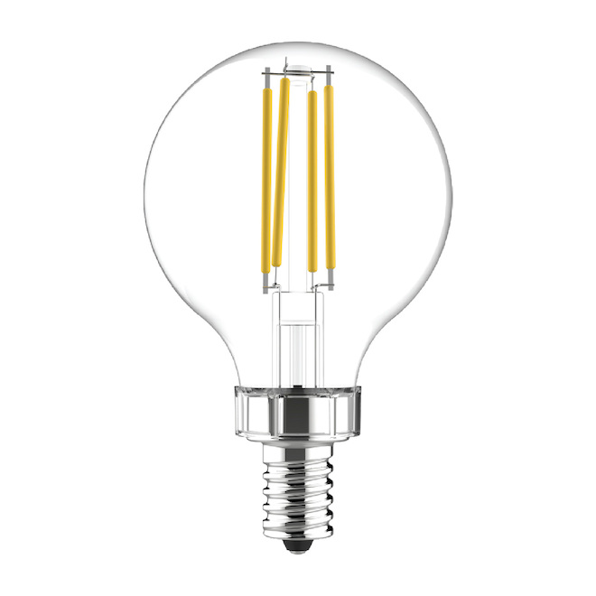 Ampoules de remplacement DEL lumière du jour HD REFRESH GE 40W décoratives transparentes, culot candélabre G16.5 (2/pqt)