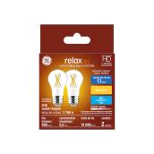 Ampoules de remplacement DEL blanc doux HD RELAX de GE 60 W pour ventilateur de plafond avec culot moyen A15 (2/pqt)