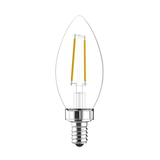 Ampoules de remplacement DEL lumière du jour HD REFRESH GE 40 W décoratives transparentes à culot candélabre BC (3/pqt)