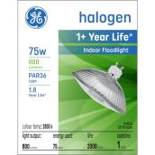 GE Warm White 75W Halogen Indoor Floodlight GU10 PAR36 Light Bulb (1-Pack)